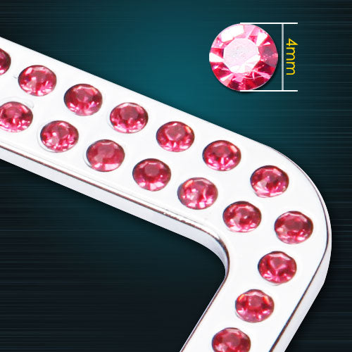 Valor Pink Crystals Chrome Coating Metal Frame with Double Row Crystals - LPF2BC002PNK-8.jpg