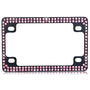 Valor Double Row Black Metal Motorcycle Frame with Pink Crystals - LPF2TK030PNK-1.jpg