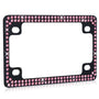 Valor Double Row Black Metal Motorcycle Frame with Pink Crystals - LPF2TK030PNK-3.jpg