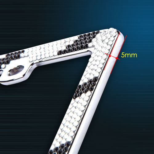 Valor Zebra Pattern with Shining Black and White Crystals Chrome Metal Frame - LPF3EC029WBK-9.jpg