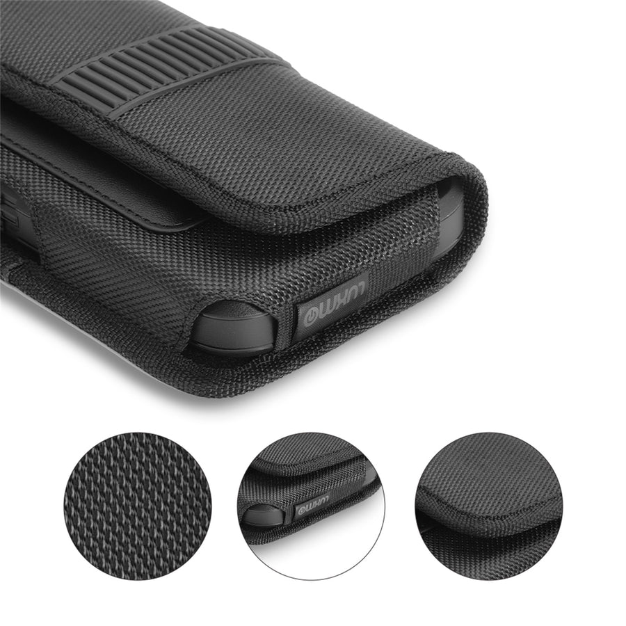 LUXMO Large Horizontal Universal Nylon Pouch w/ Credit Card Slot- Black - LPLGGF-EUH7-BK-3.jpg
