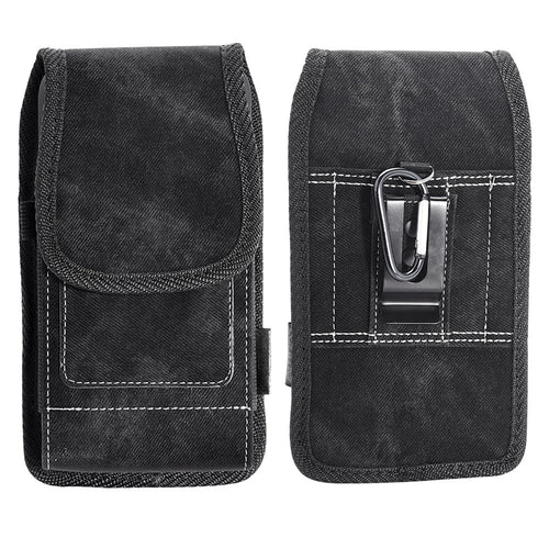 LUXMO Large Horizontal Universal Pouch w/ Dual Card Slots - Black Denim Fabric - LPLGGF-EUV3-INK-2.jpg
