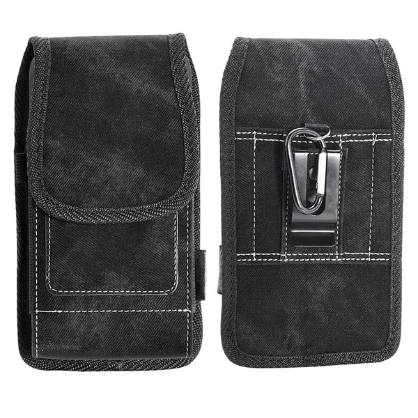 LUXMO Large Horizontal Universal Pouch w/ Dual Card Slots - Black Denim Fabric - LPLGGF-EUV3-INK-2.jpg
