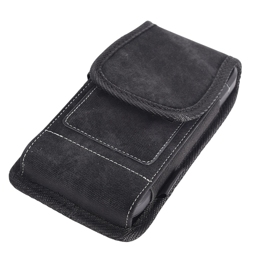 LUXMO Large Horizontal Universal Pouch w/ Dual Card Slots - Black Denim Fabric - LPLGGF-EUV3-INK-6.jpg