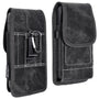 LUXMO Large Horizontal Universal Pouch w/ Dual Card Slots - Black Denim Fabric (Retail Packaging)