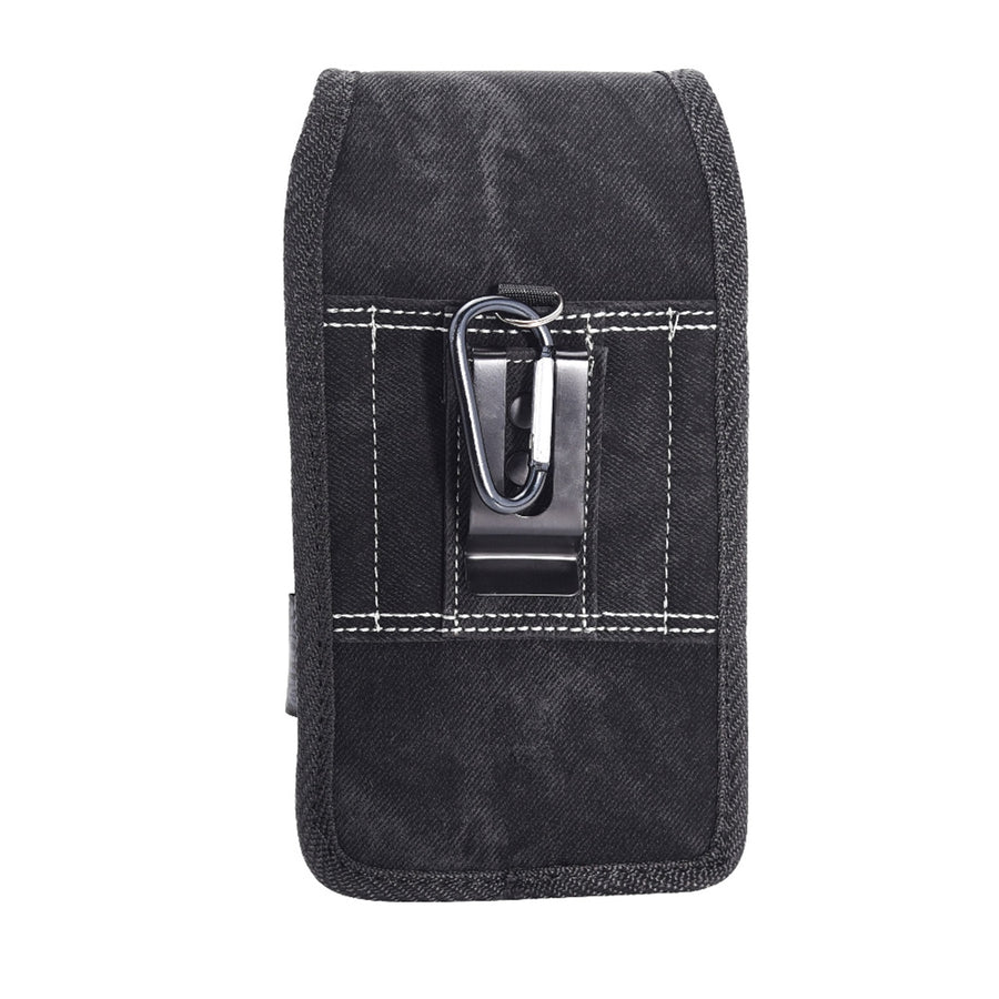 LUXMO Large Horizontal Universal Pouch w/ Dual Card Slots - Black Denim Fabric (Retail Packaging) - LPLGGF-EUV3-INK-C-6.jpg