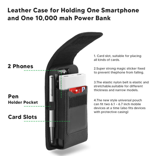 LUXMO Large Vertical Universal Dual Phone Slot Nylon Pouch w/ Credit Card Slot - Black - LPLGGF-EUV6-BK-2.jpg