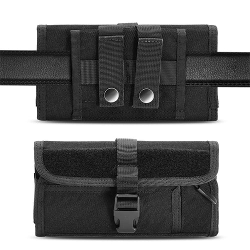 LUXMO Large Horizontal Universal Nylon Pouch w/ Large Front Zipper Compartment - Black - LPLGGF-LU43-HBK-2.jpg