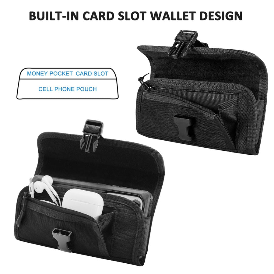 LUXMO Large Horizontal Universal Nylon Pouch w/ Large Front Zipper Compartment - Black - LPLGGF-LU43-HBK-3.jpg