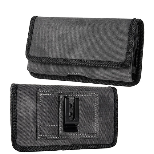 LUXMO Extra Large Horizontal Universal Pouch w/ Dual Card Slots - Dark Denim Fabric - LPOTX-EUH3-BK-1.jpg