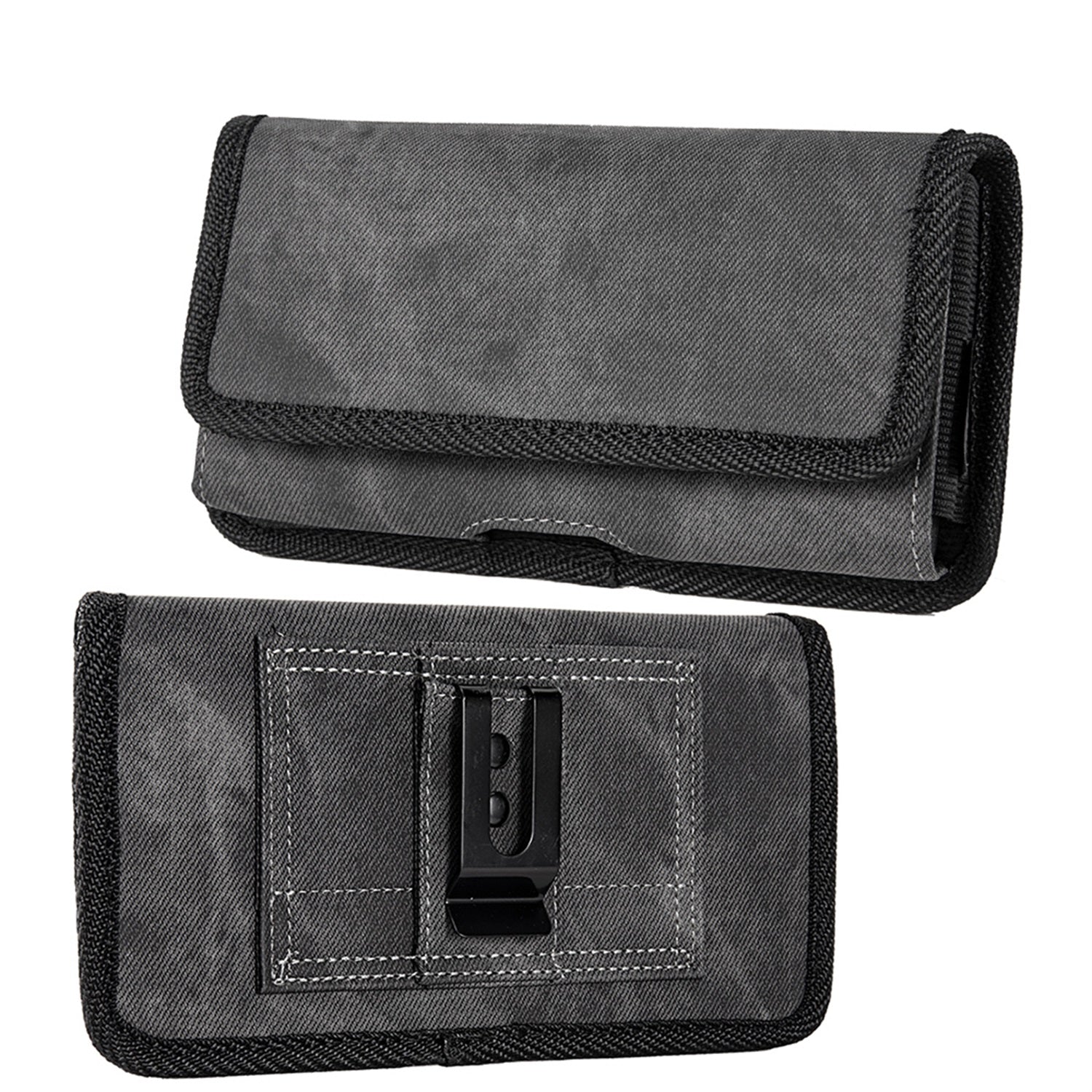 LUXMO Extra Large Horizontal Universal Pouch w/ Dual Card Slots - Dark Denim Fabric