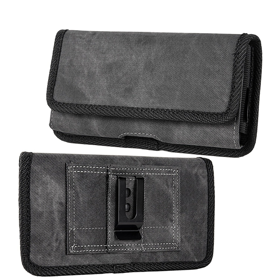 LUXMO Extra Large Horizontal Universal Pouch w/ Dual Card Slots - Dark Denim Fabric