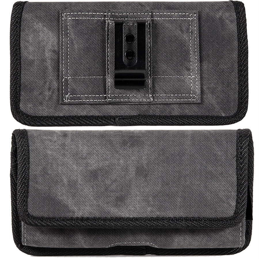 LUXMO Extra Large Horizontal Universal Pouch w/ Dual Card Slots - Dark Denim Fabric - LPOTX-EUH3-BK-2.jpg