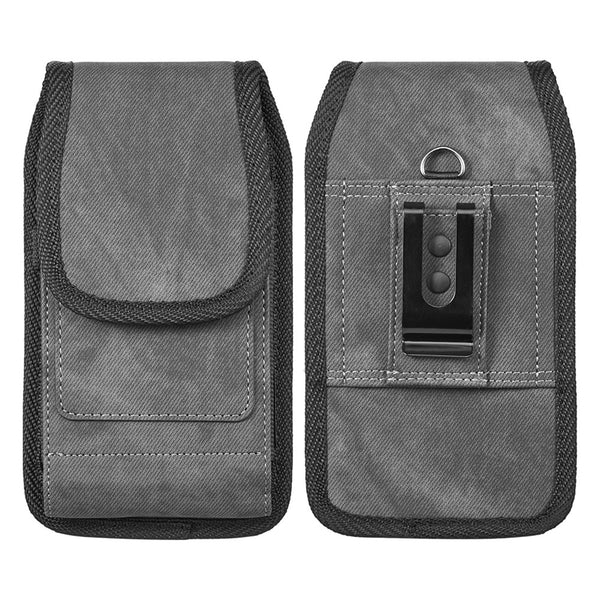 LUXMO Extra Large Horizontal Universal Pouch w/ Dual Card Slots - Dark Denim Fabric - LPOTX-EUV3-BK-2.jpg
