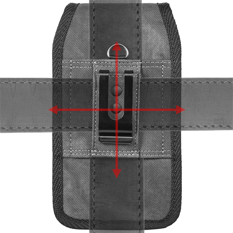 LUXMO Extra Large Horizontal Universal Pouch w/ Dual Card Slots - Dark Denim Fabric - LPOTX-EUV3-BK-5.jpg
