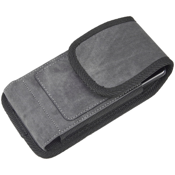 LUXMO Extra Large Horizontal Universal Pouch w/ Dual Card Slots - Dark Denim Fabric - LPOTX-EUV3-BK-6.jpg