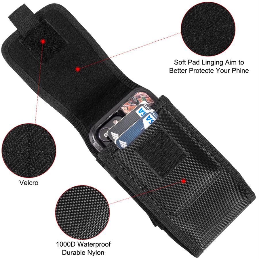 LUXMO Extra Large Vertical Universal Nylon Pouch w/ Card Slot - Black - LPOTX-EUV4-BK-3.jpg