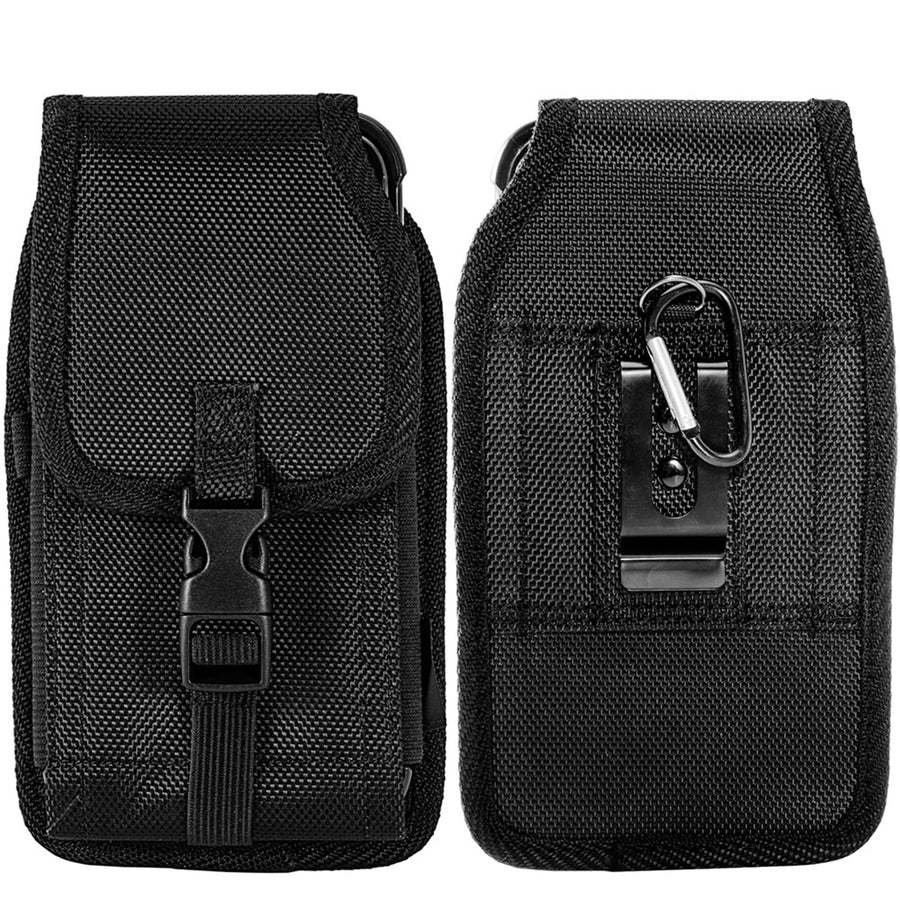 LUXMO Extra Large Vertical Universal Leather Pouch w/ Front Buckle - Black (Retail Packaging) - LPOTX-EUV5-BK-C-1.jpg