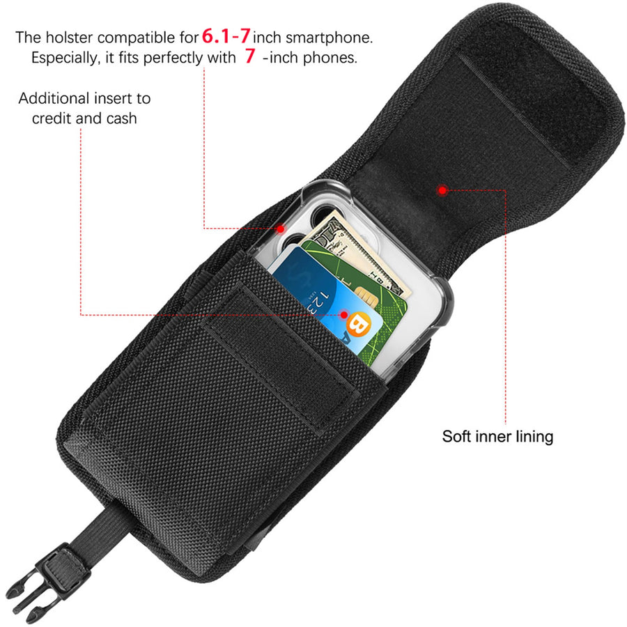 LUXMO Extra Large Vertical Universal Leather Pouch w/ Front Buckle - Black (Retail Packaging) - LPOTX-EUV5-BK-C-2.jpg
