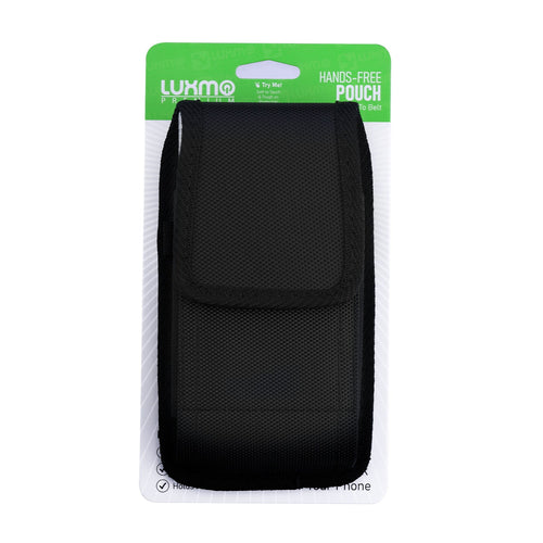 LUXMO Medium Vertical Universal Nylon Pouch - Black (Retail Packaging)