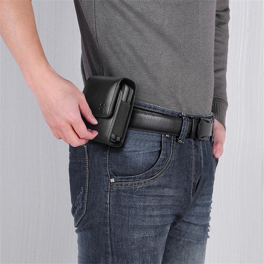 LUXMO Extra Small Vertical Universal Leather Pouch - Black (Retail Packaging) - LPU45-LU44-VBK-C-8.jpg