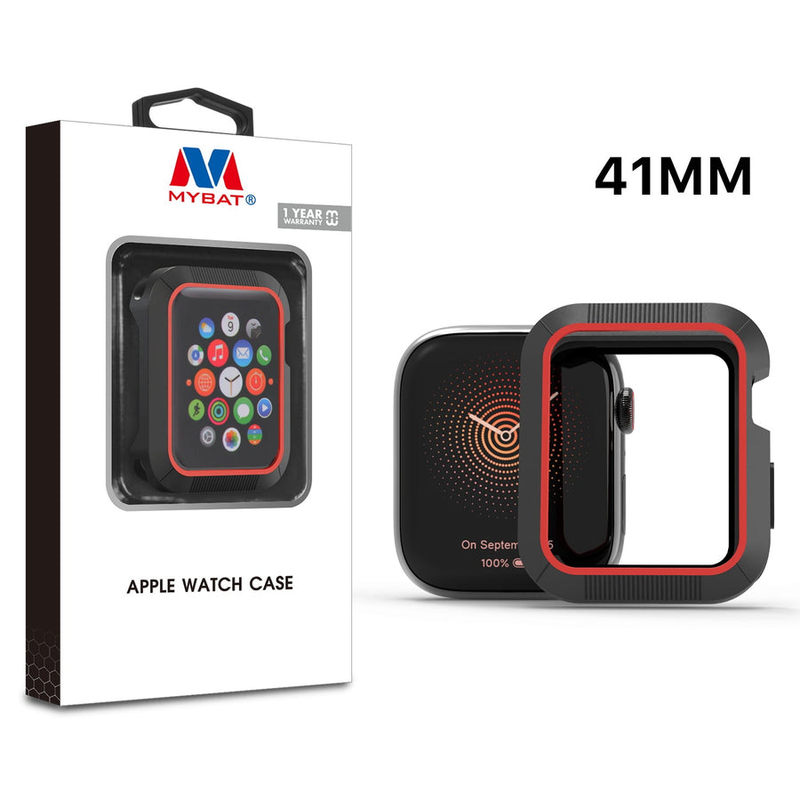MyBat Halo Case for Apple Watch Series 7 41mm/Watch Series 9 41mm / Watch Series 8 41mm - Black / Red