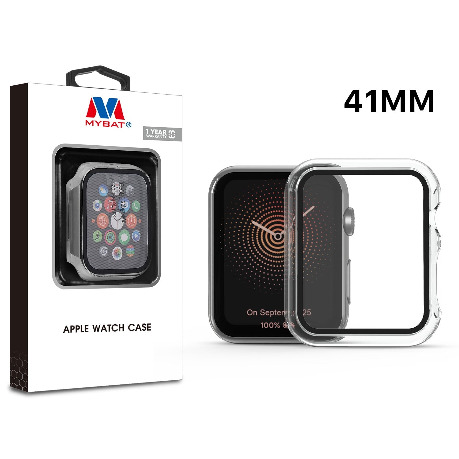 MyBat Fusion Protector Case for Apple Watch Series 7 41mm/Watch Series 9 41mm / Watch Series 8 41mm - Transparent Clear