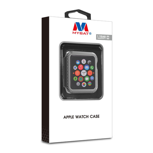 MyBat Apple Watch Case (with Diamonds) for Apple Watch Series 7 41mm/Watch Series 9 41mm / Watch Series 8 41mm - Electroplated Black