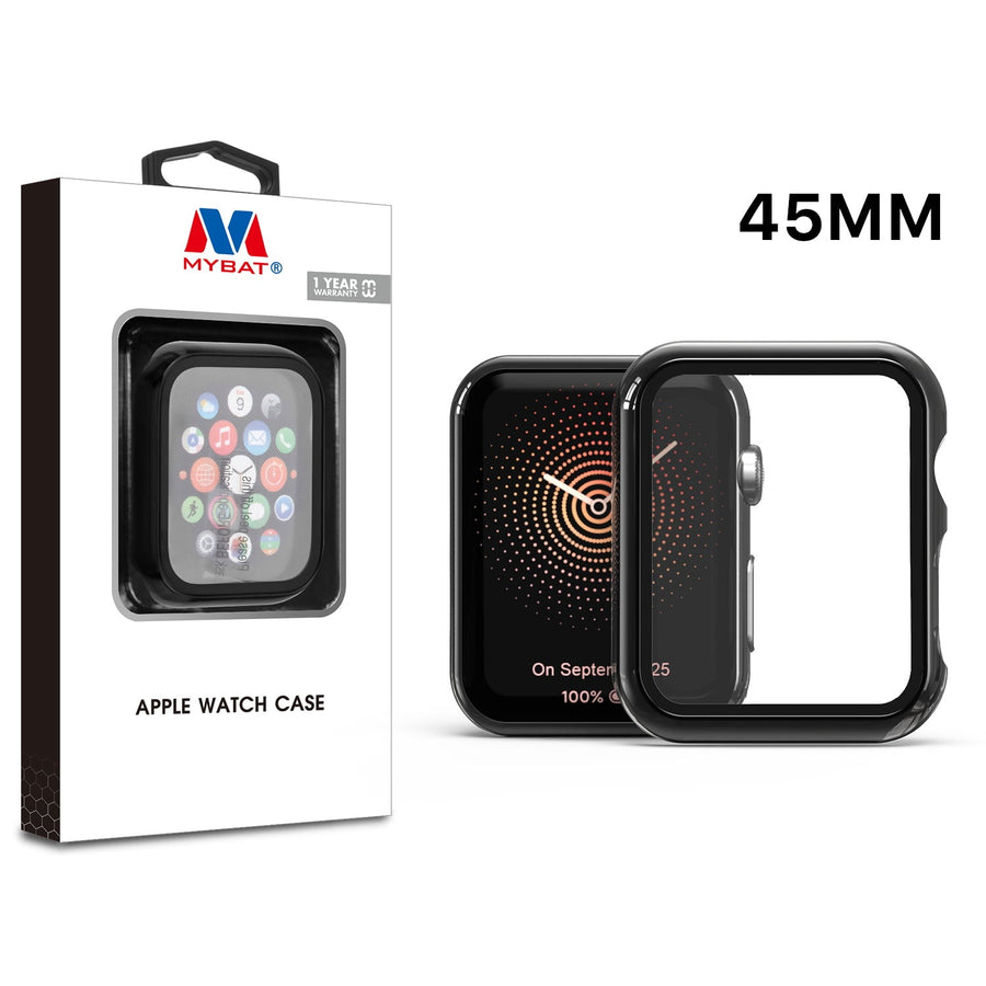 MyBat Fusion Protector Case for Apple Watch Series 7 45mm/Watch Series 9 45mm / Watch Series 8 45mm - Electroplated Black