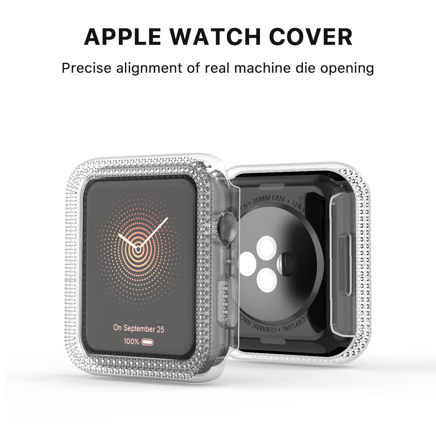 MyBat Apple Watch Case (with Diamonds) for Apple Watch Series 7 45mm/Watch Series 9 45mm / Watch Series 8 45mm - Transparent Clear - MAPWH45CSFSSC034-5.jpg