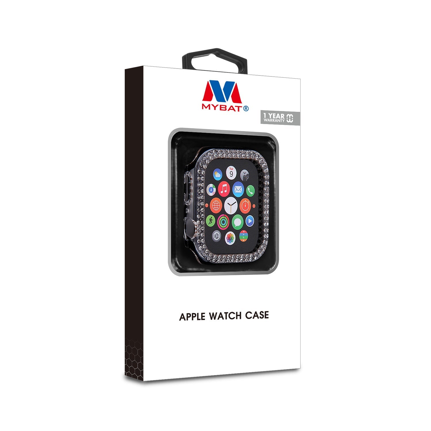 MyBat Apple Watch Case (with Diamonds) for Apple Watch Series 7 45mm/Watch Series 9 45mm / Watch Series 8 45mm - Transparent Clear