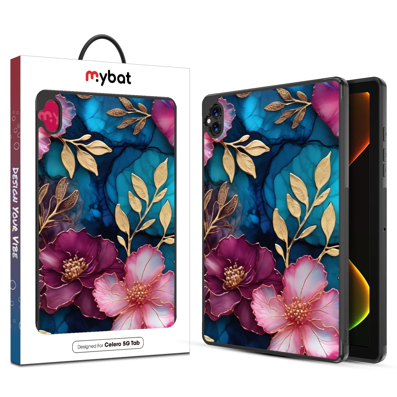 MyBat Design Lab Series Case for Boost Celero5G TAB - Gilded Petals