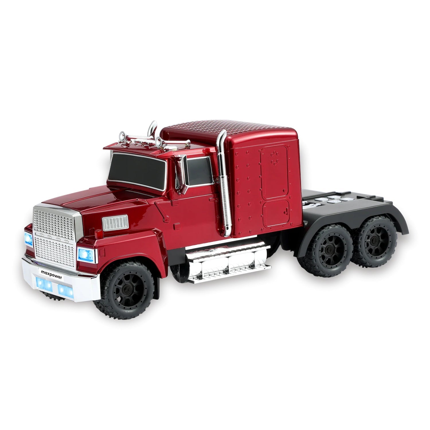 MaxPower Big Rig Diesel Style Truck With Front Flashing Led Lights - Red
