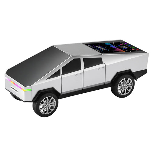 MaxPower Tesla cyber truck style Bluetooth Speaker with front flashing LED Lights and Back Light Up Panel - Silver - MC580-SL-2.jpg