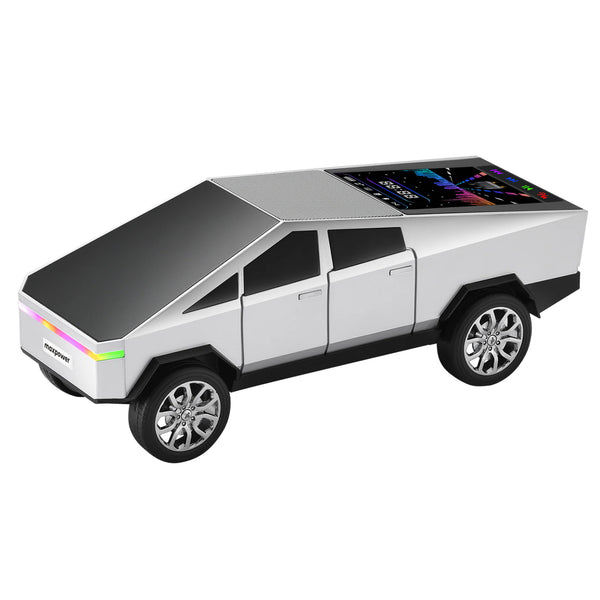 MaxPower Tesla cyber truck style Bluetooth Speaker with front flashing LED Lights and Back Light Up Panel - Silver - MC580-SL-2.jpg