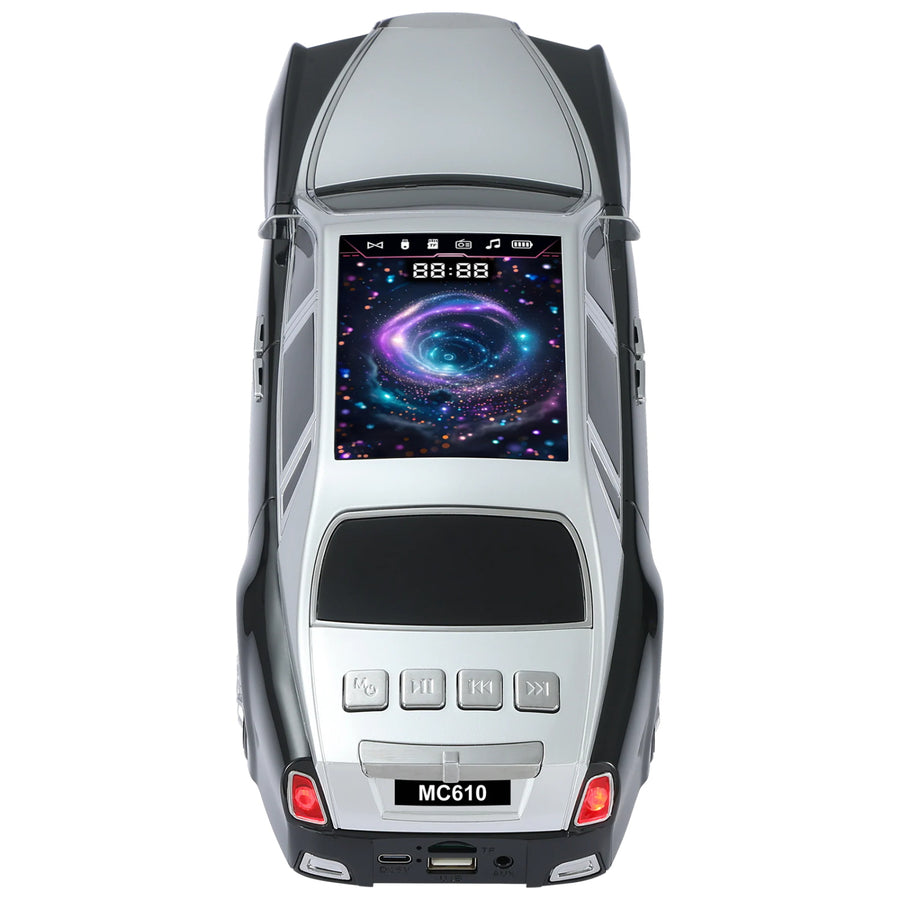 MaxPower Bluetooth Car speaker with front flashing LED lights and top LED light panel with dancing lights - Black - MC610-BK-4.JPG