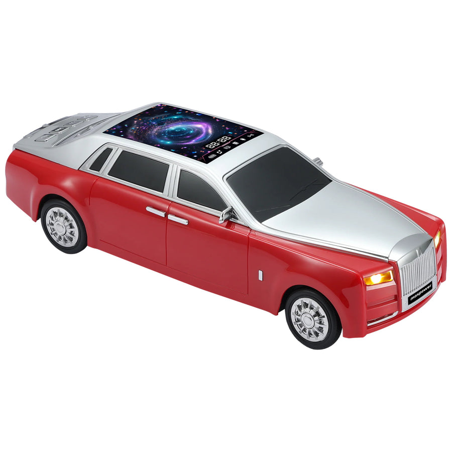 MaxPower Bluetooth Car speaker with front flashing LED lights and top LED light panel with dancing lights -Red - MC610-RD-2.JPG