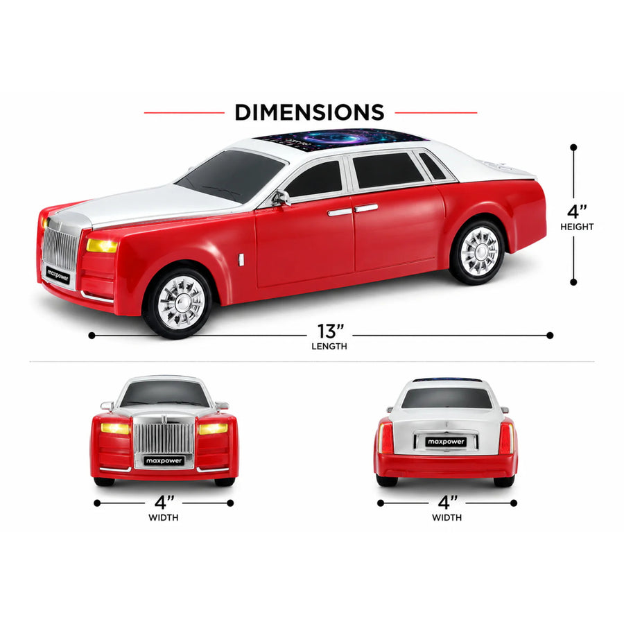 MaxPower Bluetooth Car speaker with front flashing LED lights and top LED light panel with dancing lights -Red - MC610-RD-6.JPG