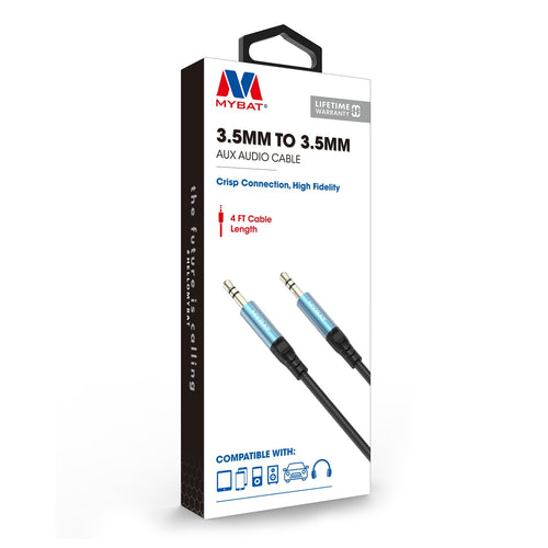 MyBat 3.5mm Male to 3.5mm Male Audio Cable - 4FT - Black