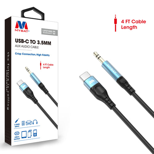 MyBat USB-C to 3.5mm Male Audio Cable - 4FT - Black - MCBC3MO08B12-1.jpg