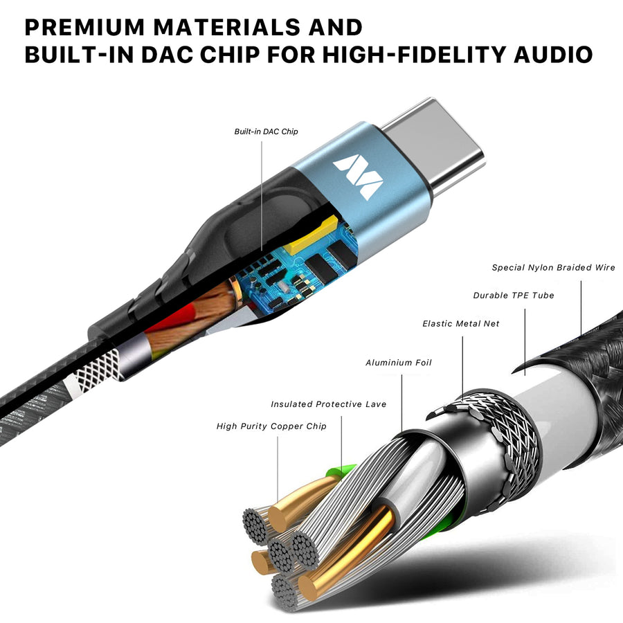 MyBat USB-C to 3.5mm Male Audio Cable - 4FT - Black - MCBC3MO08B12-4.jpg
