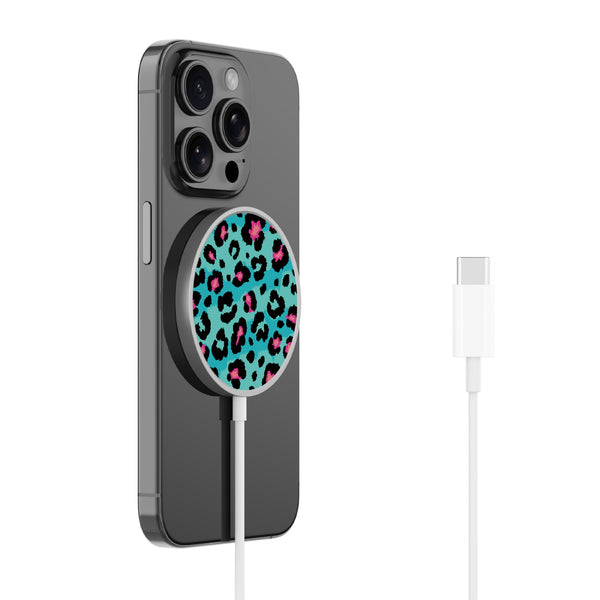 MyBat Design Lab Magnetic Wireless Charger - Silver - Multicolor Leopard - MCGWIRC18SL-004-2.jpg