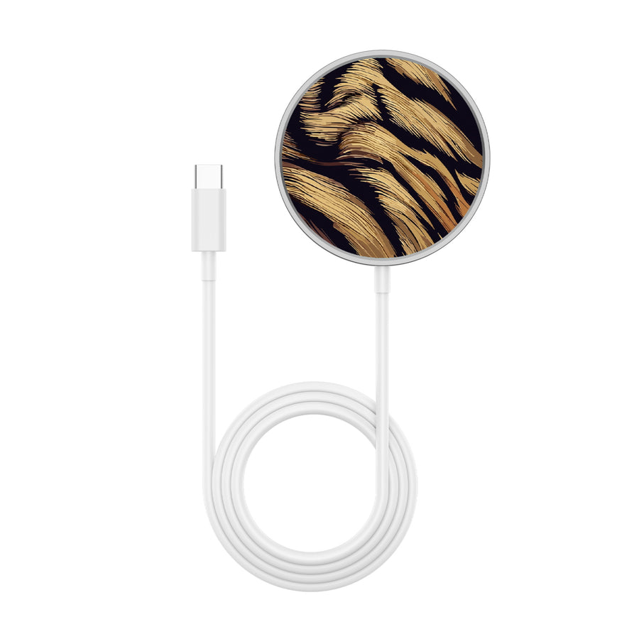 MyBat Design Lab Magnetic Wireless Charger - Silver - Tiger Fur - MCGWIRC18SL-006-3.jpg