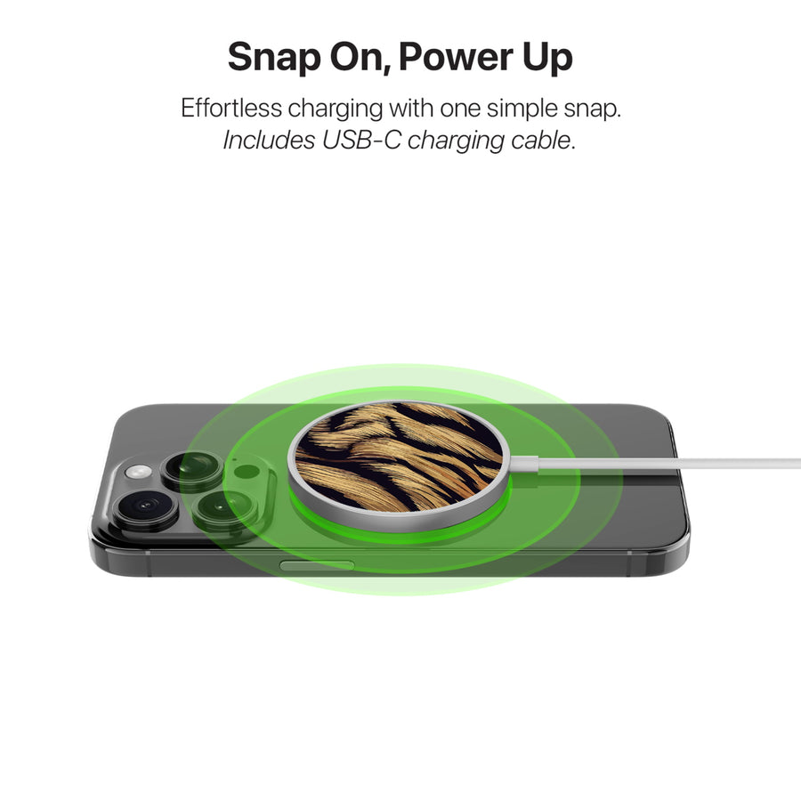 MyBat Design Lab Magnetic Wireless Charger - Silver - Tiger Fur - MCGWIRC18SL-006-4.jpg
