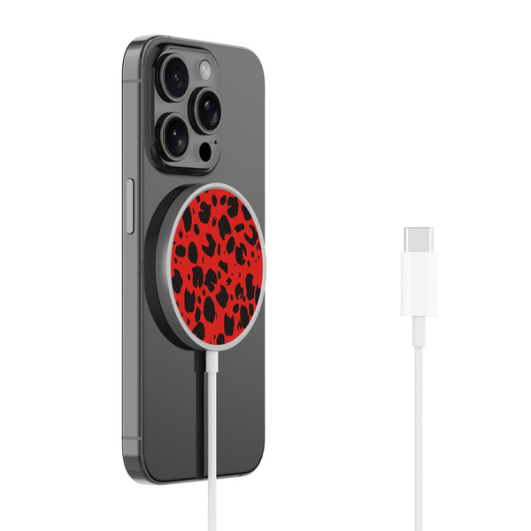 MyBat Design Lab Magnetic Wireless Charger - Silver - Red Leopard Print - MCGWIRC18SL-008-2.jpg