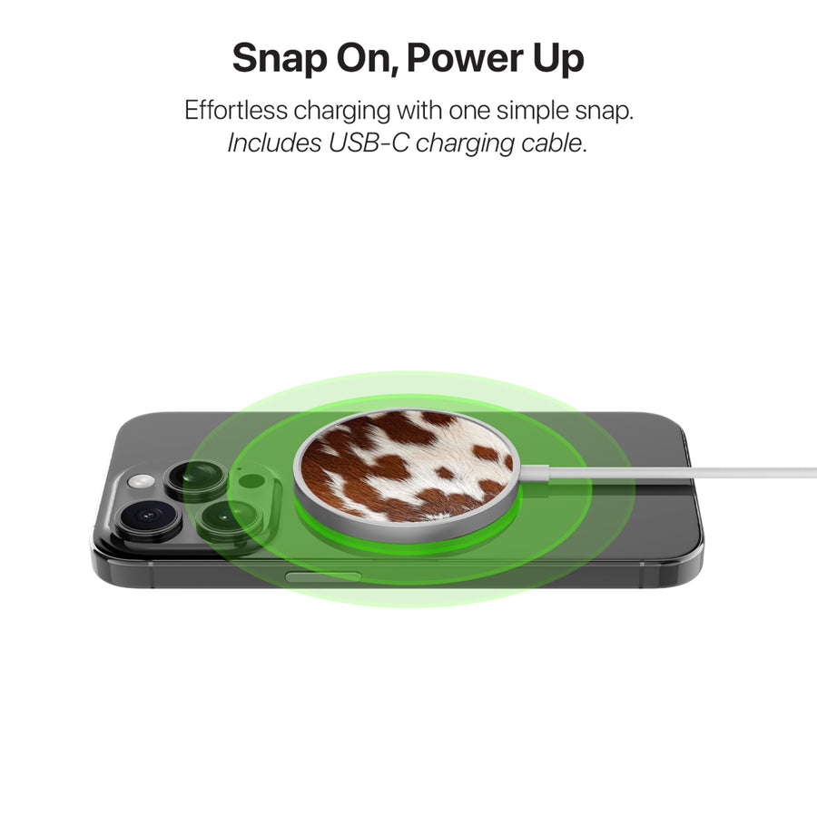 MyBat Design Lab Magnetic Wireless Charger - Silver - Cow Fur - MCGWIRC18SL-013-4.jpg