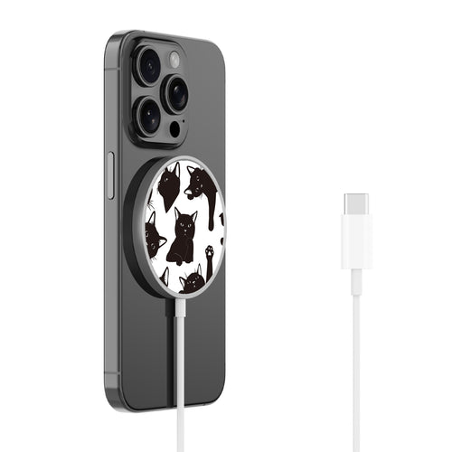 MyBat Design Lab Magnetic Wireless Charger - Silver - Black Cats - MCGWIRC18SL-017-2.jpg