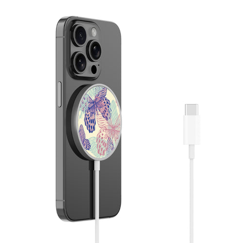 MyBat Design Lab Magnetic Wireless Charger - Silver - Butterflies - MCGWIRC18SL-019-2.jpg