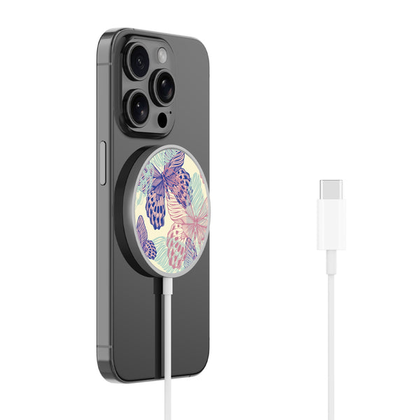 MyBat Design Lab Magnetic Wireless Charger - Silver - Butterflies - MCGWIRC18SL-019-2.jpg