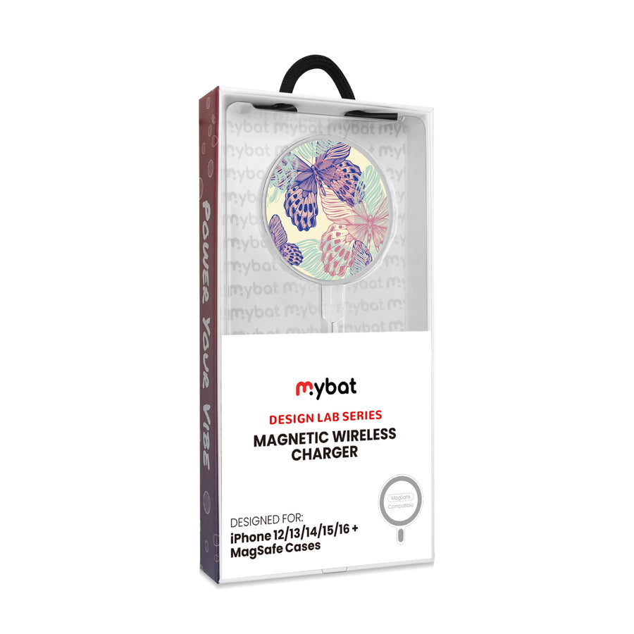 MyBat Design Lab Magnetic Wireless Charger - Silver - Butterflies - MCGWIRC18SL-019-8.jpg
